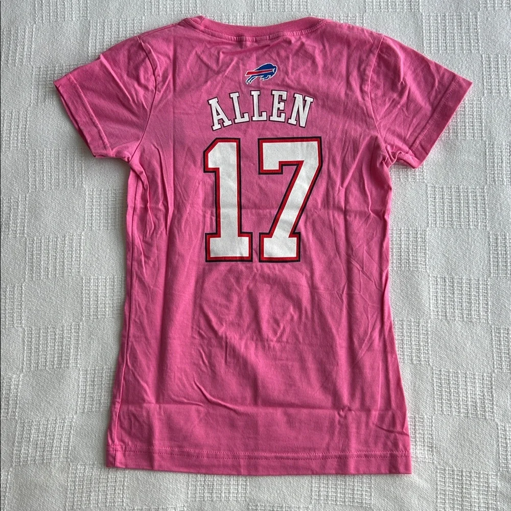 Girls Pink Buffalo Bills Josh Allen #17 t-shirt size XL - Picture 4 of 4